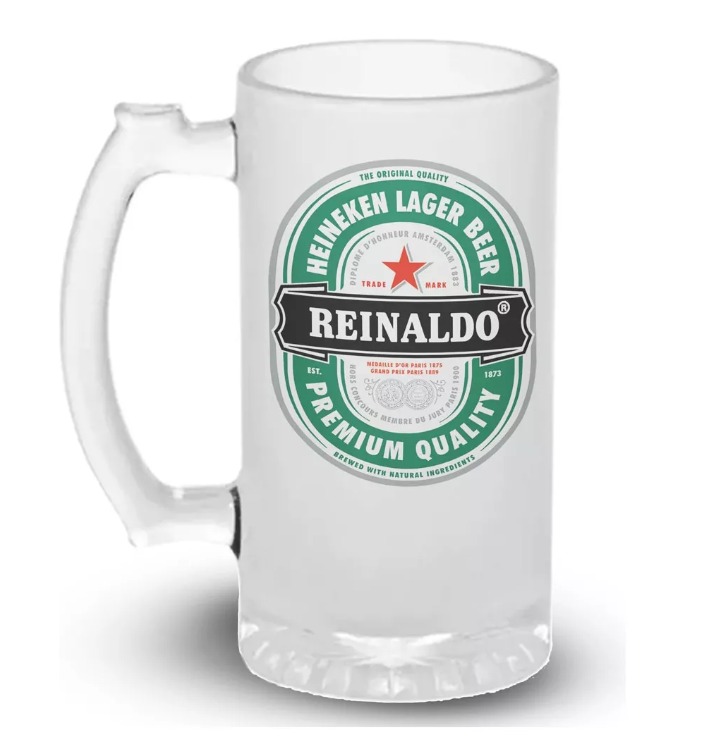 Caneca de Chopp - Vidro Jateado.